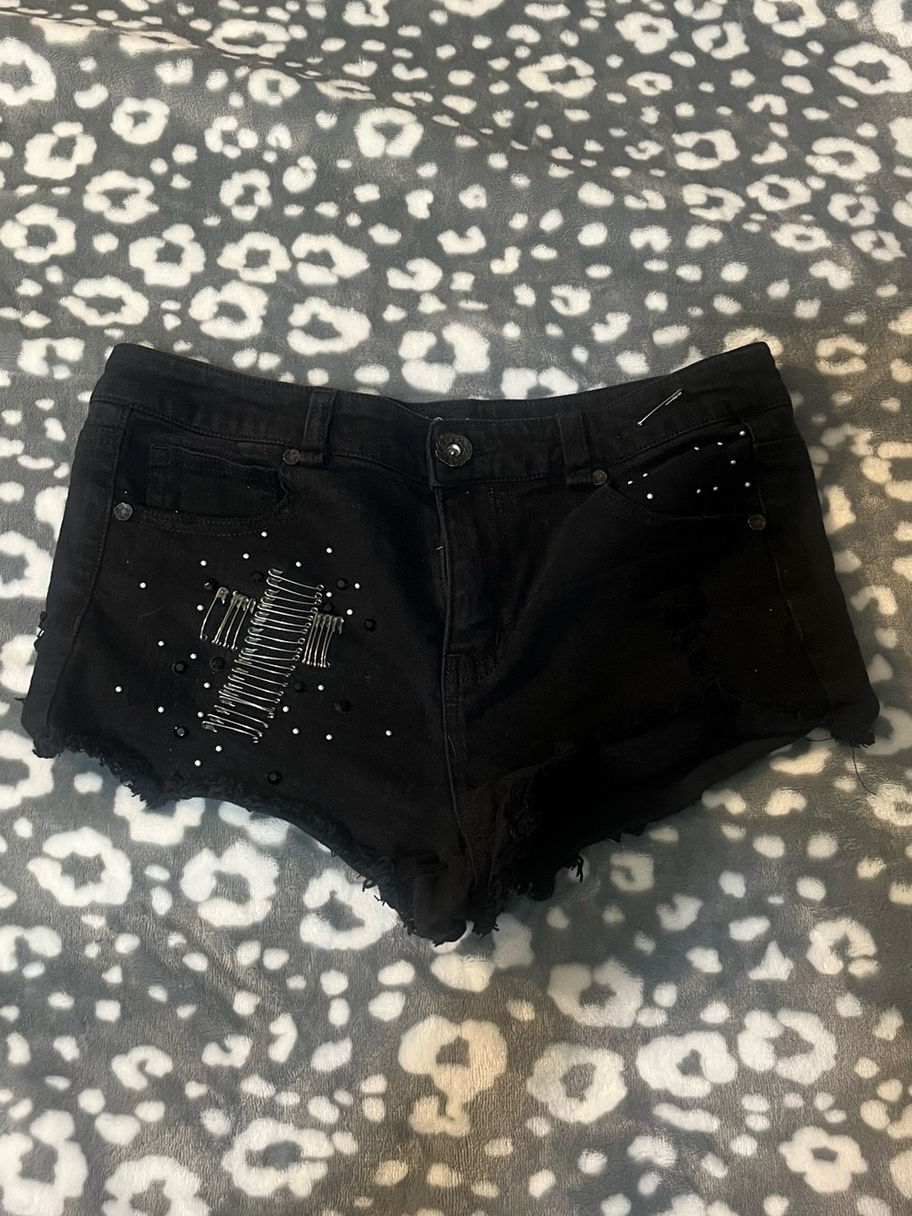Boom Boom Jeans Black Studded Women’s Denim Shorts